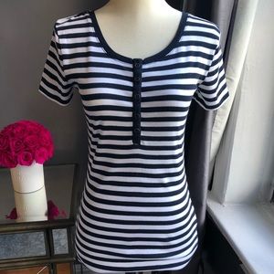 C&A Striped Henley T-Shirt